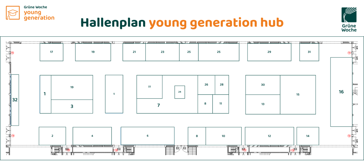 Hallenplan des young generation hub's