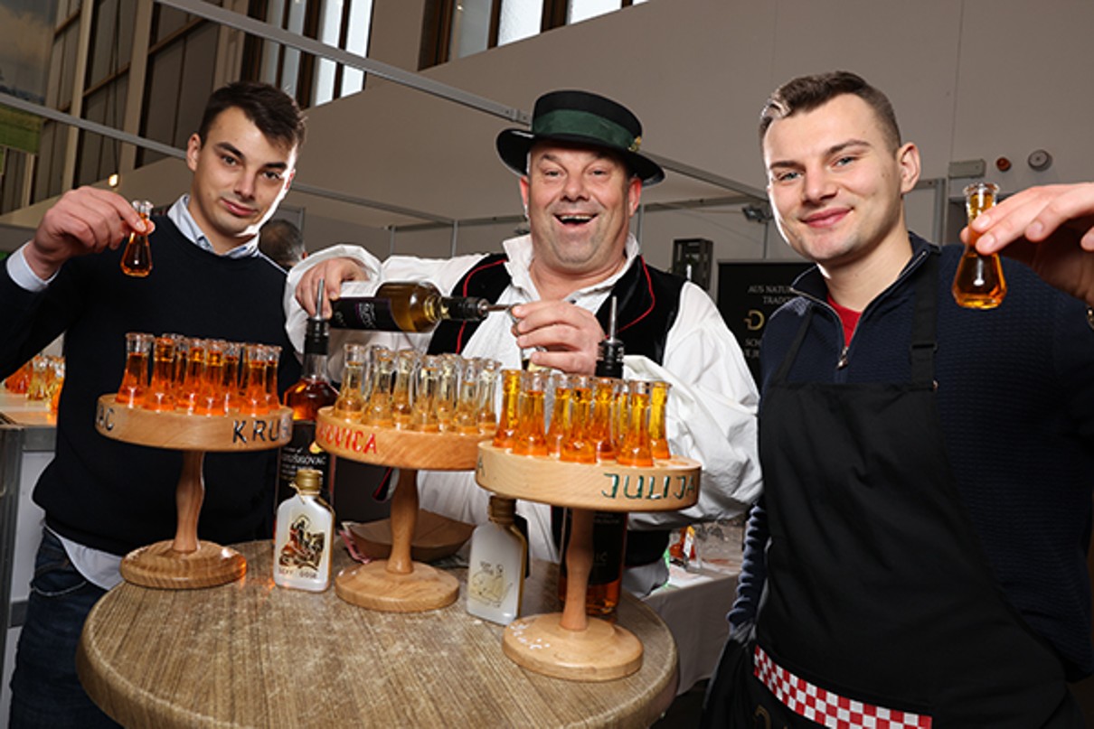 Three men with liquor from Croatia