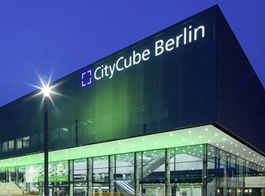 Picture of the CityCube at night.